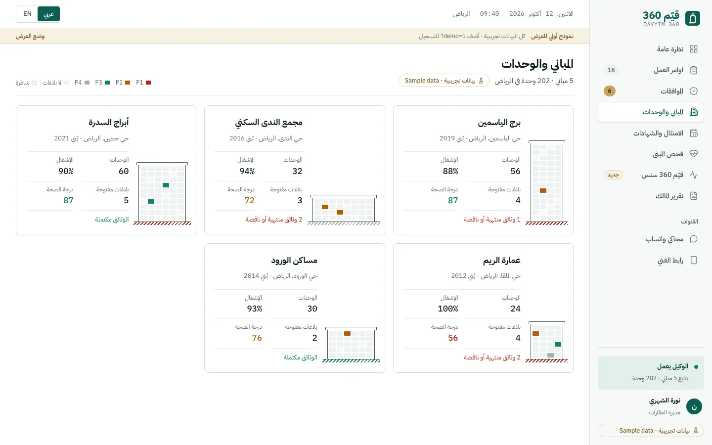 المباني والوحدات